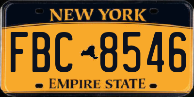 NY license plate FBC8546