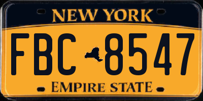 NY license plate FBC8547