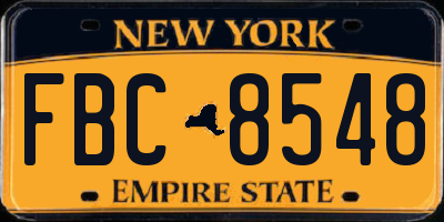 NY license plate FBC8548