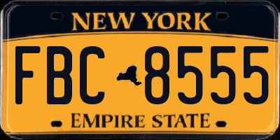 NY license plate FBC8555