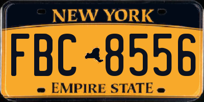 NY license plate FBC8556