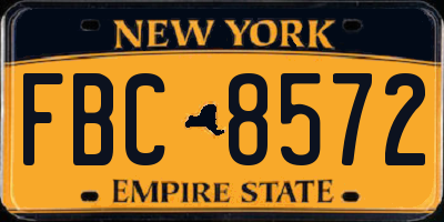 NY license plate FBC8572