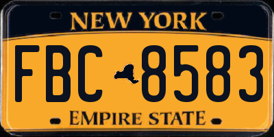 NY license plate FBC8583