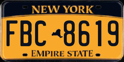 NY license plate FBC8619