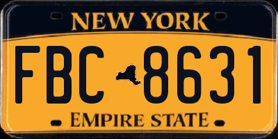 NY license plate FBC8631