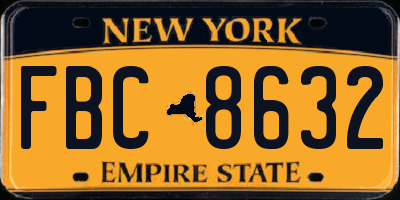 NY license plate FBC8632
