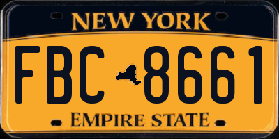 NY license plate FBC8661