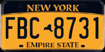 NY license plate FBC8731