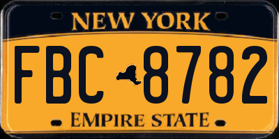 NY license plate FBC8782