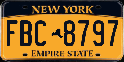 NY license plate FBC8797