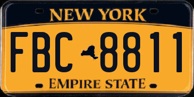 NY license plate FBC8811