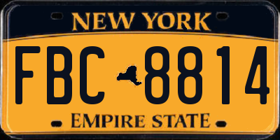 NY license plate FBC8814