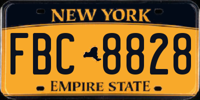 NY license plate FBC8828