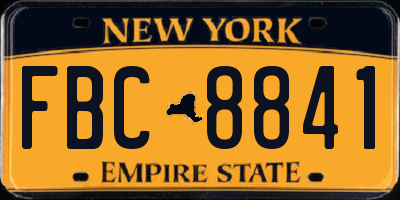 NY license plate FBC8841