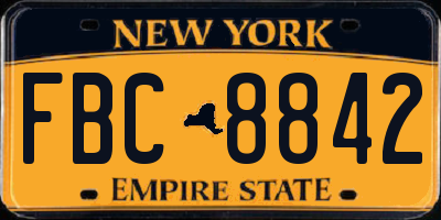 NY license plate FBC8842