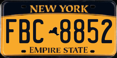 NY license plate FBC8852
