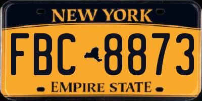 NY license plate FBC8873