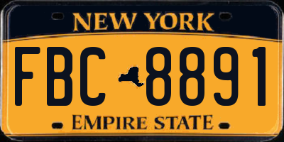 NY license plate FBC8891