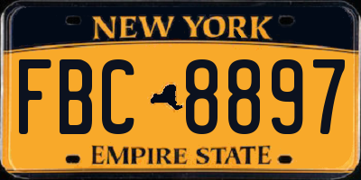 NY license plate FBC8897