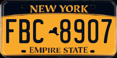 NY license plate FBC8907