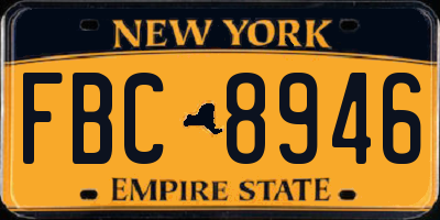 NY license plate FBC8946