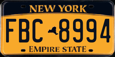 NY license plate FBC8994