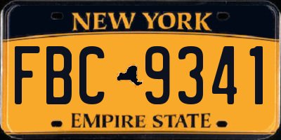 NY license plate FBC9341
