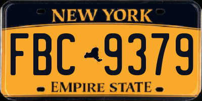 NY license plate FBC9379