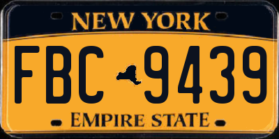 NY license plate FBC9439