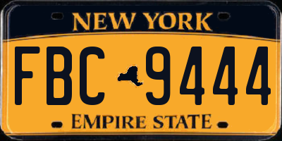 NY license plate FBC9444