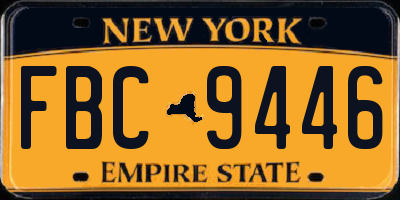 NY license plate FBC9446