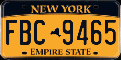 NY license plate FBC9465