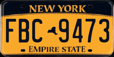 NY license plate FBC9473