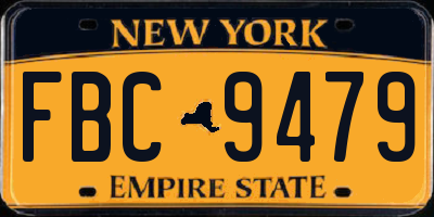 NY license plate FBC9479