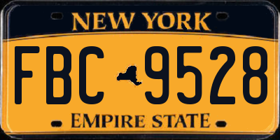 NY license plate FBC9528