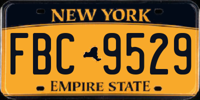 NY license plate FBC9529
