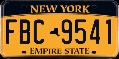 NY license plate FBC9541