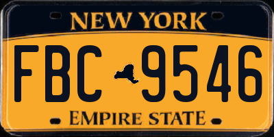 NY license plate FBC9546