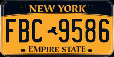 NY license plate FBC9586