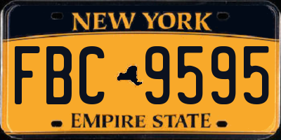 NY license plate FBC9595