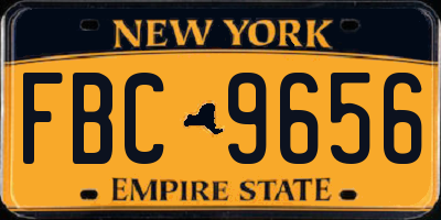 NY license plate FBC9656