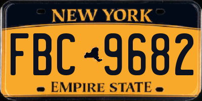 NY license plate FBC9682