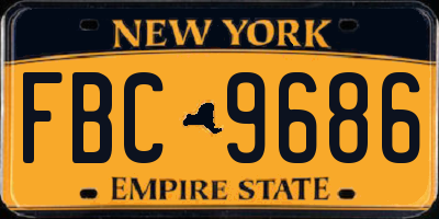 NY license plate FBC9686