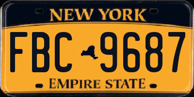 NY license plate FBC9687