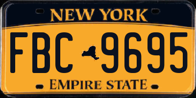 NY license plate FBC9695