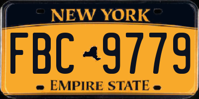 NY license plate FBC9779