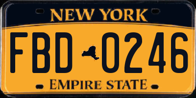 NY license plate FBD0246
