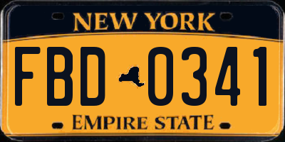 NY license plate FBD0341