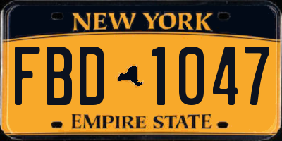 NY license plate FBD1047