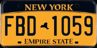 NY license plate FBD1059